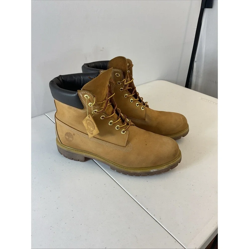Timberland Wheat Leather Waterproof Men's Work Boots Size 12‎ Lace Up Tb010061